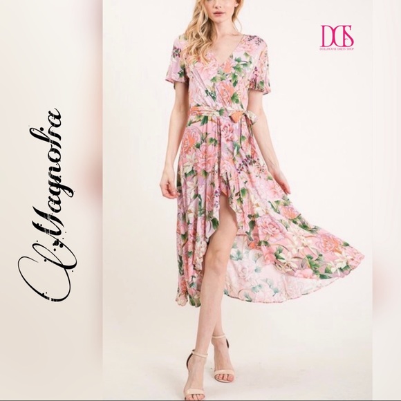 Dollhouse Dress Shop Dresses & Skirts - 🆕Magnolia- Mauve Floral Print High Low Maxi Dress